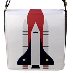 Planet Planets Rocket Shuttle Flap Closure Messenger Bag (s) by Wegoenart