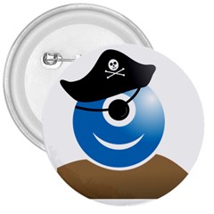 Alien One Eye Pirate Buccaneer 3  Buttons by Wegoenart