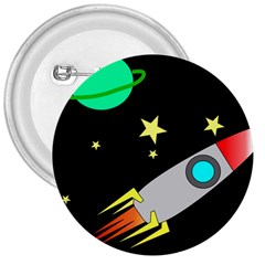 Planet Rocket Space Stars 3  Buttons by Wegoenart