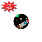 Planet Rocket Space Stars 1  Mini Buttons (100 pack)  Front