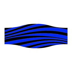 Black And Blue Linear Abstract Print Stretchable Headband by dflcprintsclothing