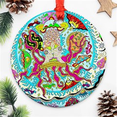 Supersonic Octopus Ornament (round) by chellerayartisans