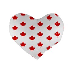 Maple Leaf Canada Emblem Country Standard 16  Premium Heart Shape Cushions by Mariart