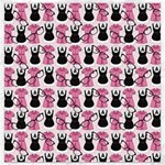 Waitress Uniform Dresses Nerdy Glasses Pattern Pink Canvas 12  x 12  11.4 x11.56  Canvas - 1