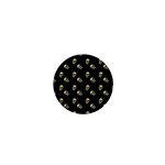 Skull Black Pattern 1  Mini Magnets Front