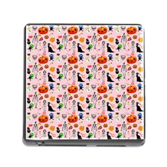 Halloween Treats Pattern Pink Memory Card Reader (square 5 Slot) by snowwhitegirl