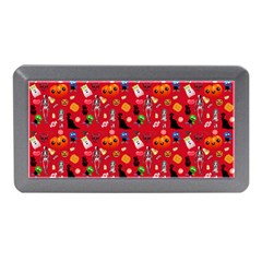 Halloween Treats Pattern Red Memory Card Reader (mini) by snowwhitegirl
