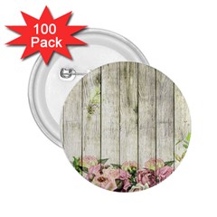 Floral Wood Wall 2 25  Buttons (100 Pack)  by snowwhitegirl
