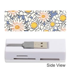 Vintage White Flowers Memory Card Reader (stick) by snowwhitegirl