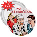 Retro Sailor Eating Cookie 3  Buttons (10 pack)  Front