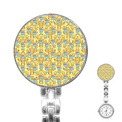 Paisley Yellow Sundaes Stainless Steel Nurses Watch by snowwhitegirl