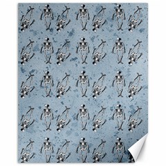 Skeleton Blue Background Canvas 11  X 14  by snowwhitegirl