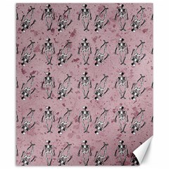 Skeleton Pink Background Canvas 8  X 10  by snowwhitegirl