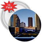Columbus skyline 3  Buttons (10 pack)  Front