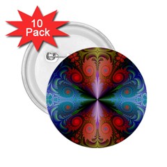 Fractal Fractal Background Design 2 25  Buttons (10 Pack)  by Pakrebo