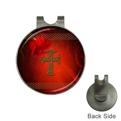 Wonderful Celtic Cross On Vintage Background Hat Clips With Golf Markers by FantasyWorld7