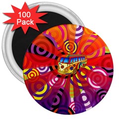 Boho Hippie Bus 3  Magnets (100 Pack) by lucia