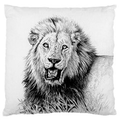 Lion Wildlife Art And Illustration Pencil Standard Flano Cushion Case (one Side) by Sudhe
