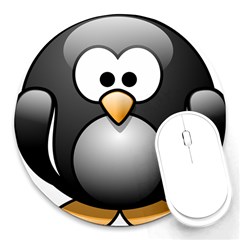 Penguin Birds Aquatic Flightless Round Mousepads by Sudhe