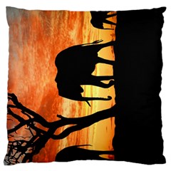 Family Of African Elephants Standard Flano Cushion Case (one Side) by Sudhe