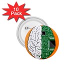 Technology Brain Digital Creative 1.75  Buttons (10 pack) Front