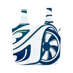 Blue Vector Car Full Print Recycle Bag (m) by Sudhe