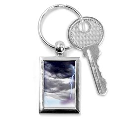 Thunder And Lightning Weather Clouds Painted Cartoon Key Chains (rectangle)  by Sudhe