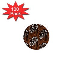 Abstract Background Brown Swirls 1  Mini Buttons (100 Pack)  by Pakrebo