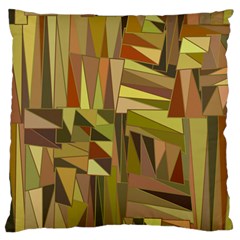 Earth Tones Geometric Shapes Unique Large Flano Cushion Case (one Side) by Mariart