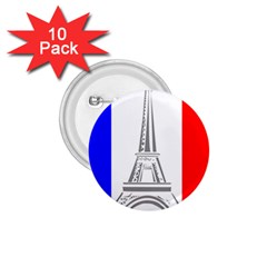 Eiffel Tower France Flag Tower 1 75  Buttons (10 Pack) by Sudhe