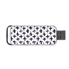 Pattern Ink Blue Navy Crosses Grunge Flesh And Navy Pattern Ink Crosses Grunge Flesh Beige Background Portable Usb Flash (one Side) by genx