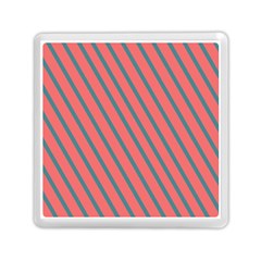 Living Coral Diagonal Stripes Memory Card Reader (square) by LoolyElzayat
