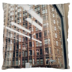 Chicago L Morning Commute Large Flano Cushion Case (two Sides) by Riverwoman
