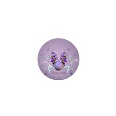 Happy Easter, Easter Egg With Flowers In Soft Violet Colors 1  Mini Magnets by FantasyWorld7