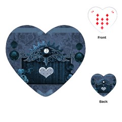Elegant Heart With Steampunk Elements Playing Cards (heart) by FantasyWorld7