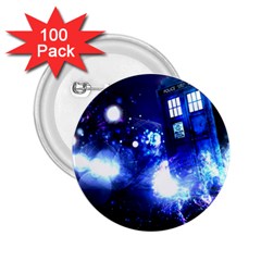 Tardis Background Space 2 25  Buttons (100 Pack)  by Sudhe