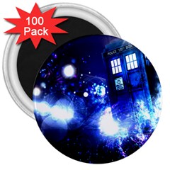Tardis Background Space 3  Magnets (100 Pack) by Sudhe