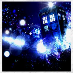 Tardis Background Space Canvas 20  X 20  by Sudhe
