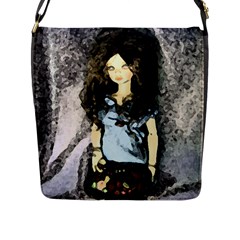 Chocolate Flap Closure Messenger Bag (l) by snowwhitegirl