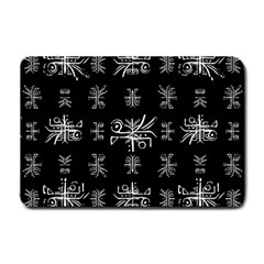 Black And White Ethnic Design Print Small Doormat  by dflcprintsclothing