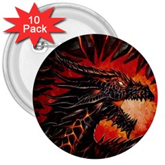 Dragon 3  Buttons (10 Pack)  by Sudhe