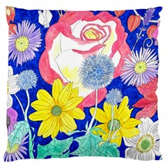 London Flora  Large Flano Cushion Case (one Side) by okhismakingart
