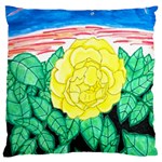 Sunset Rose Watercolor Large Flano Cushion Case (Two Sides) Back