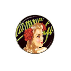 Blonde Bombshell Retro Glamour Girl Posters Hat Clip Ball Marker (4 Pack) by StarvingArtisan