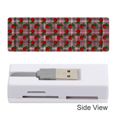 Roses Pink Plaid Memory Card Reader (stick) by snowwhitegirl