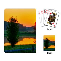 Lake Sunrise Playing Cards Single Design by okhismakingart