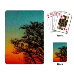 Turquoise Sunset Playing Cards Single Design by okhismakingart