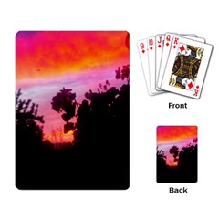 Sunset And Geraniums Playing Cards Single Design by okhismakingart