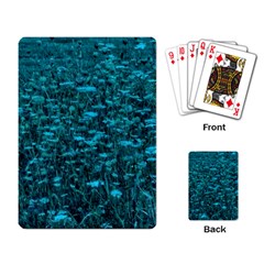 Blue-green Queen Annes Lace Hillside Playing Cards Single Design by okhismakingart