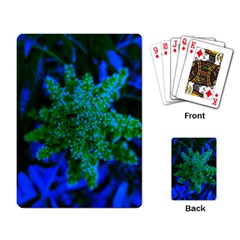Blue And Green Sumac Bloom Playing Cards Single Design by okhismakingart